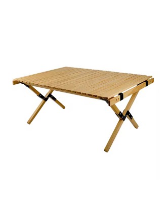 Roll-Top Wooden Camping Table