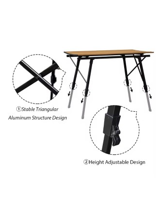 Outdoor Aluminum Wood-Grain Table